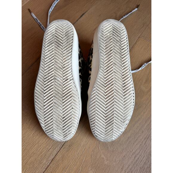 Zadig & Voltaire Leo Wild Leopard Print Lace-up Sneakers Metallic Gold Sz 6.5 - Picture 6 of 9